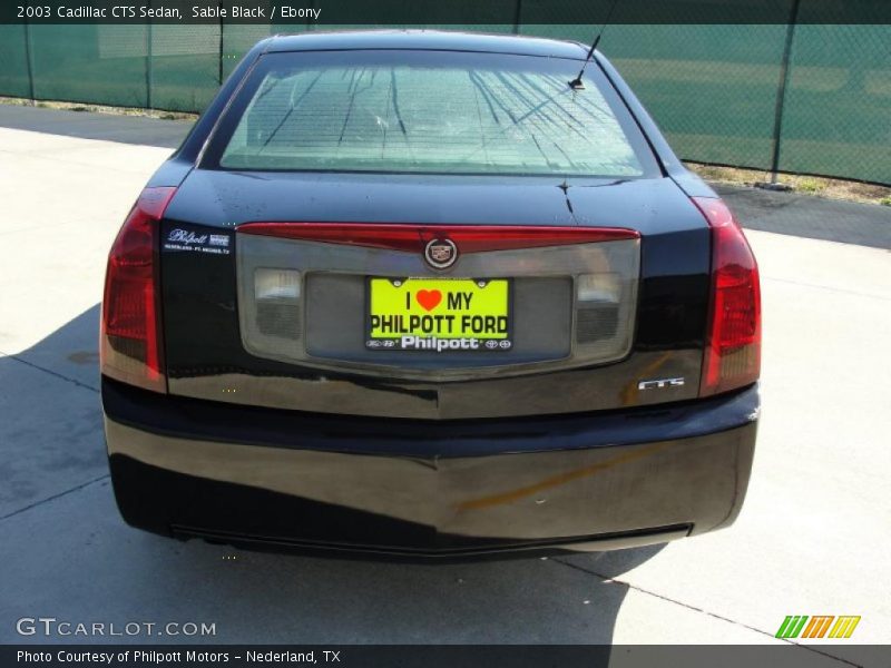 Sable Black / Ebony 2003 Cadillac CTS Sedan