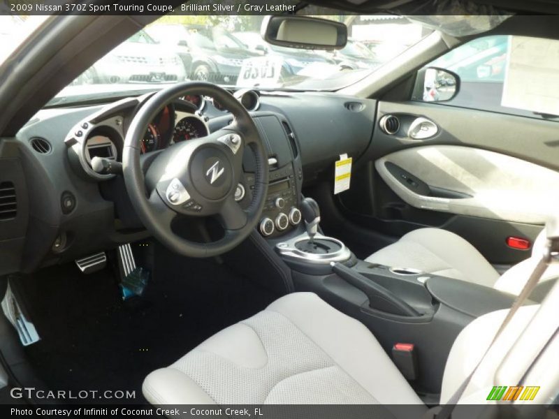 Brilliant Silver / Gray Leather 2009 Nissan 370Z Sport Touring Coupe