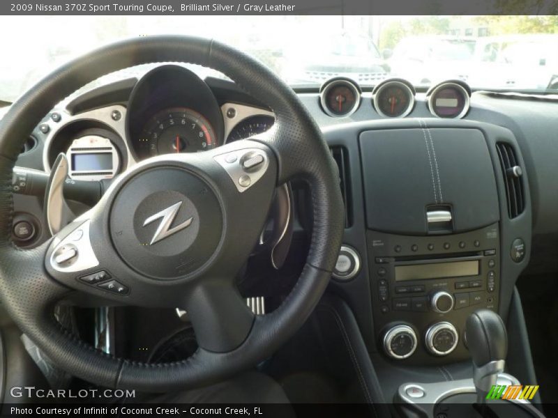 Brilliant Silver / Gray Leather 2009 Nissan 370Z Sport Touring Coupe