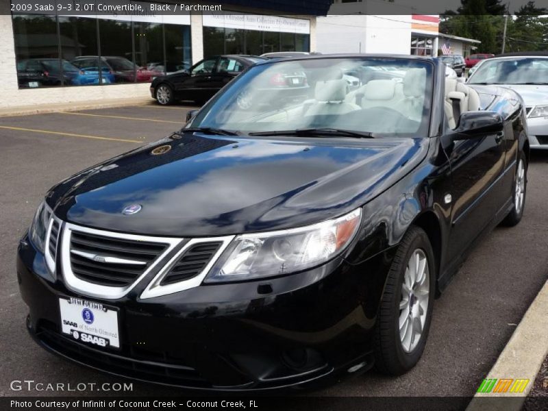 Black / Parchment 2009 Saab 9-3 2.0T Convertible