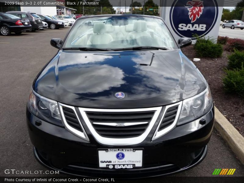 Black / Parchment 2009 Saab 9-3 2.0T Convertible