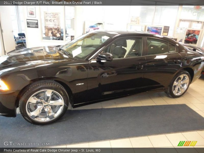 Brilliant Black Crystal Pearl / Black 2011 Dodge Charger R/T Plus