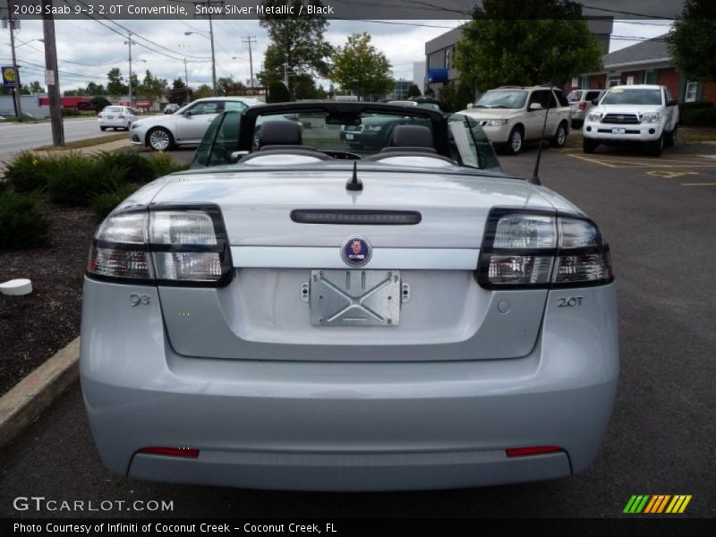 Snow Silver Metallic / Black 2009 Saab 9-3 2.0T Convertible