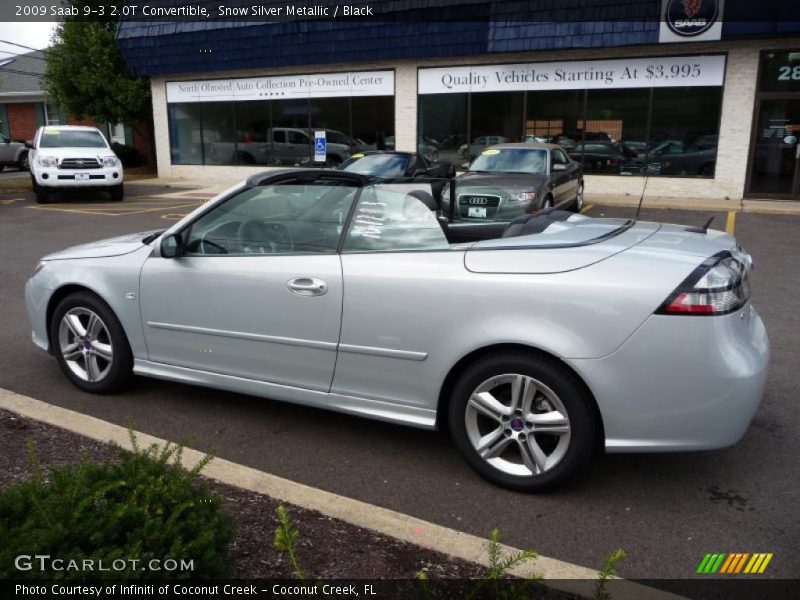 Snow Silver Metallic / Black 2009 Saab 9-3 2.0T Convertible