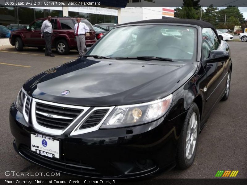 Black / Parchment 2009 Saab 9-3 2.0T Convertible