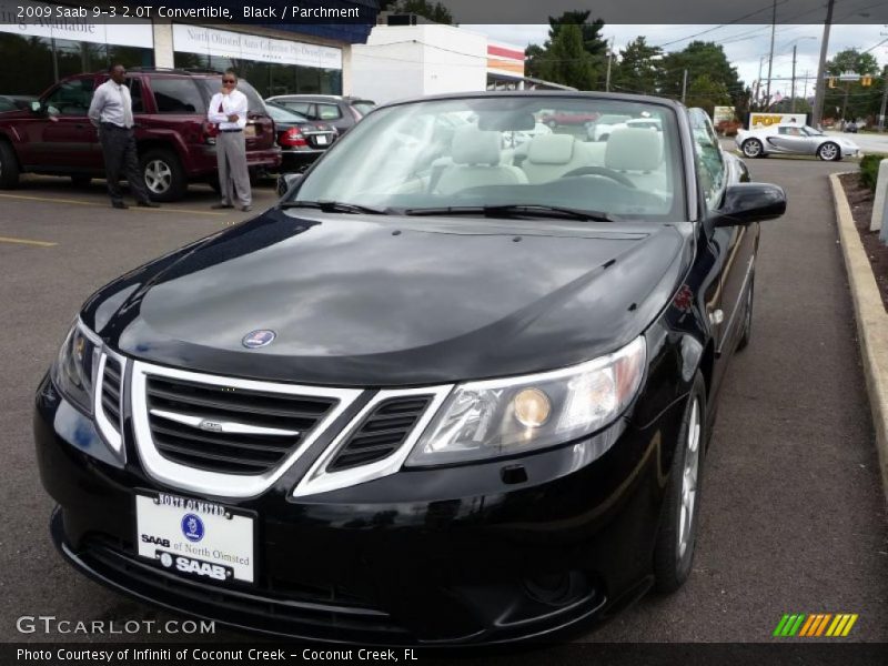 Black / Parchment 2009 Saab 9-3 2.0T Convertible