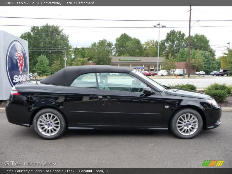 Black / Parchment 2009 Saab 9-3 2.0T Convertible