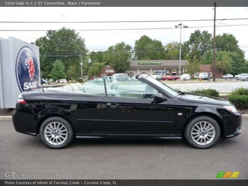 Black / Parchment 2009 Saab 9-3 2.0T Convertible