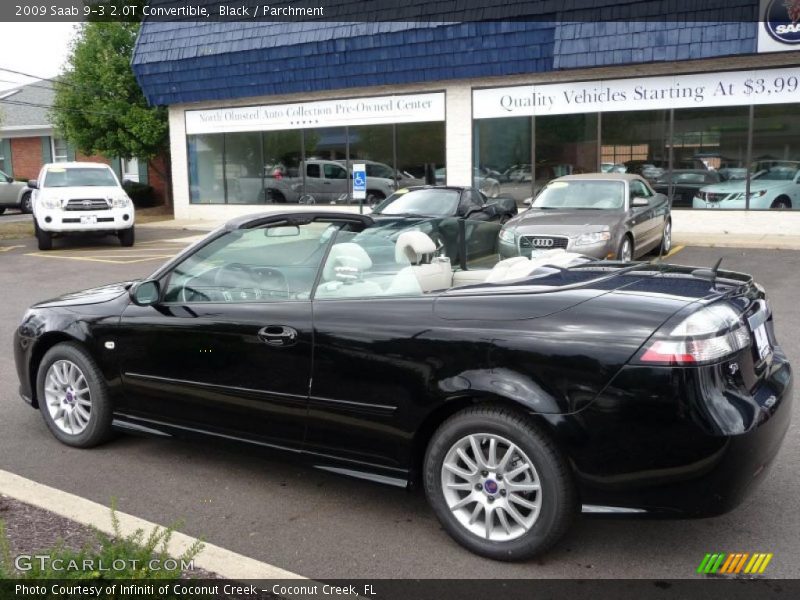 Black / Parchment 2009 Saab 9-3 2.0T Convertible