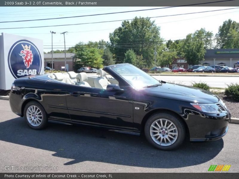 Black / Parchment 2009 Saab 9-3 2.0T Convertible