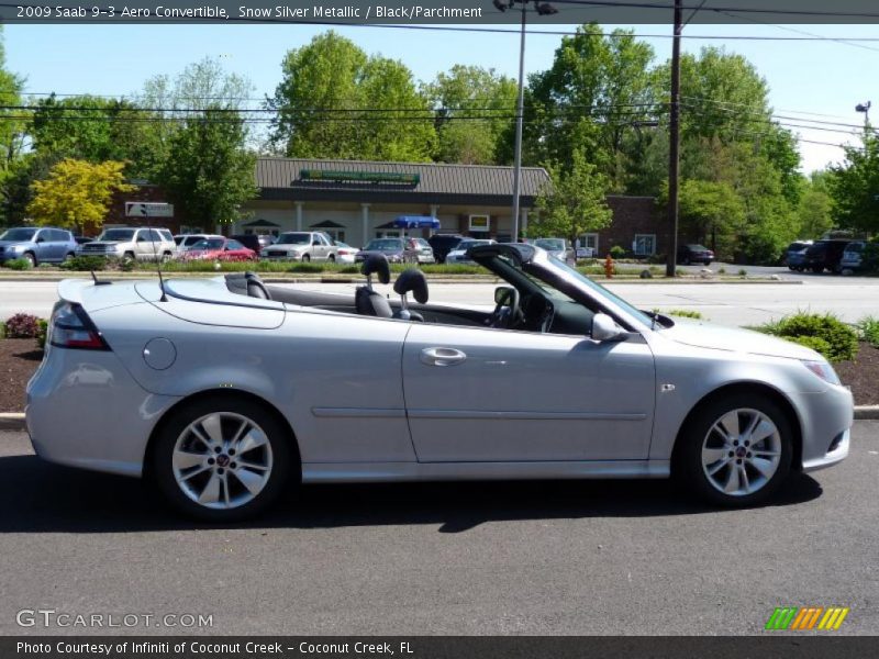 Snow Silver Metallic / Black/Parchment 2009 Saab 9-3 Aero Convertible