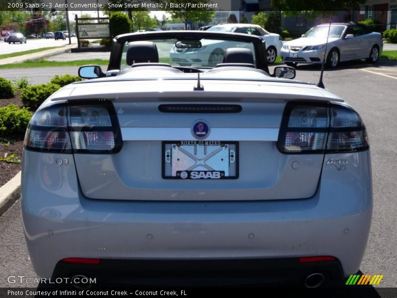 Snow Silver Metallic / Black/Parchment 2009 Saab 9-3 Aero Convertible