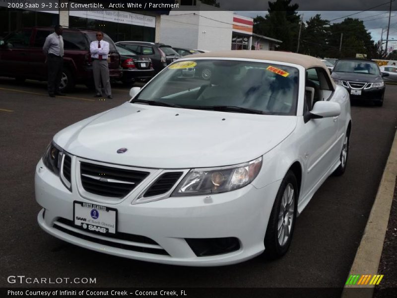 Arctic White / Parchment 2009 Saab 9-3 2.0T Convertible