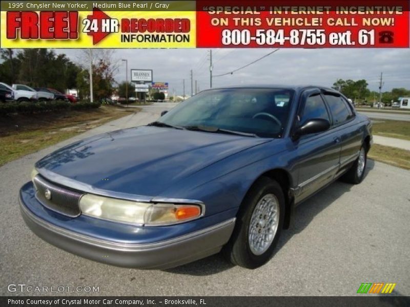 Medium Blue Pearl / Gray 1995 Chrysler New Yorker