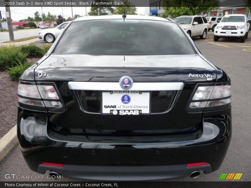 Black / Parchment/Black 2009 Saab 9-3 Aero XWD Sport Sedan