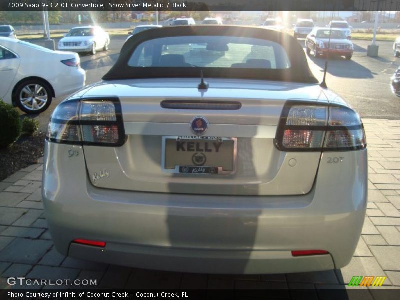 Snow Silver Metallic / Black 2009 Saab 9-3 2.0T Convertible