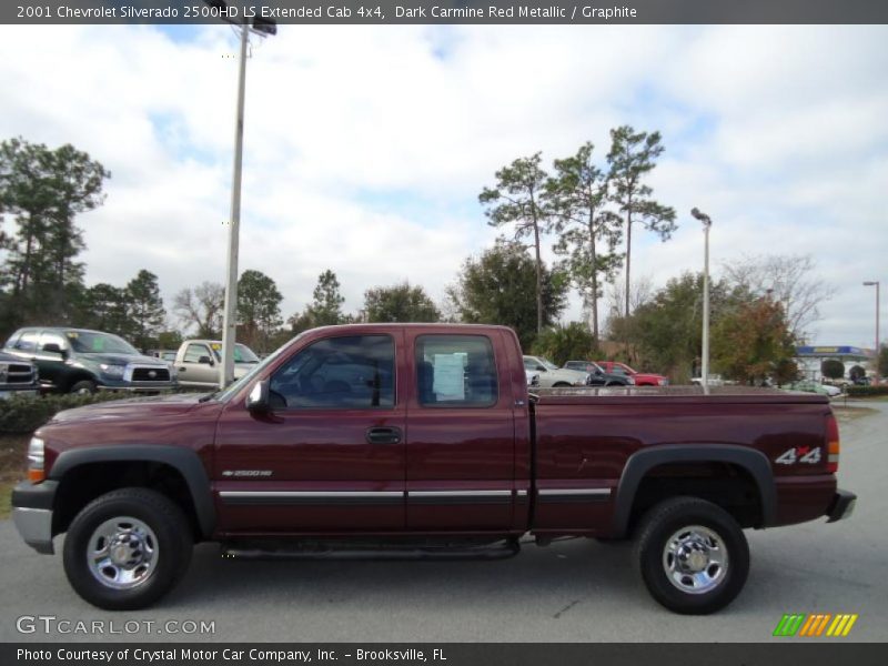 Dark Carmine Red Metallic / Graphite 2001 Chevrolet Silverado 2500HD LS Extended Cab 4x4