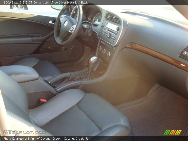 Snow Silver Metallic / Black 2009 Saab 9-3 2.0T Convertible