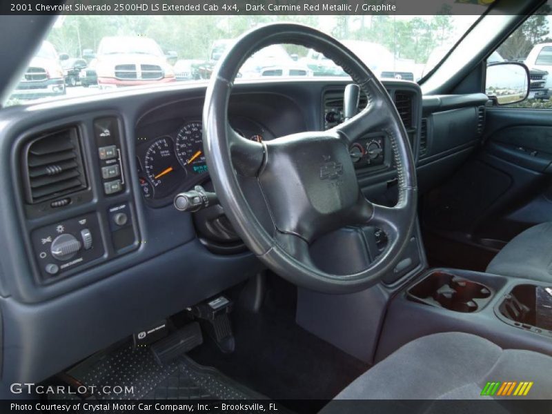 Dark Carmine Red Metallic / Graphite 2001 Chevrolet Silverado 2500HD LS Extended Cab 4x4