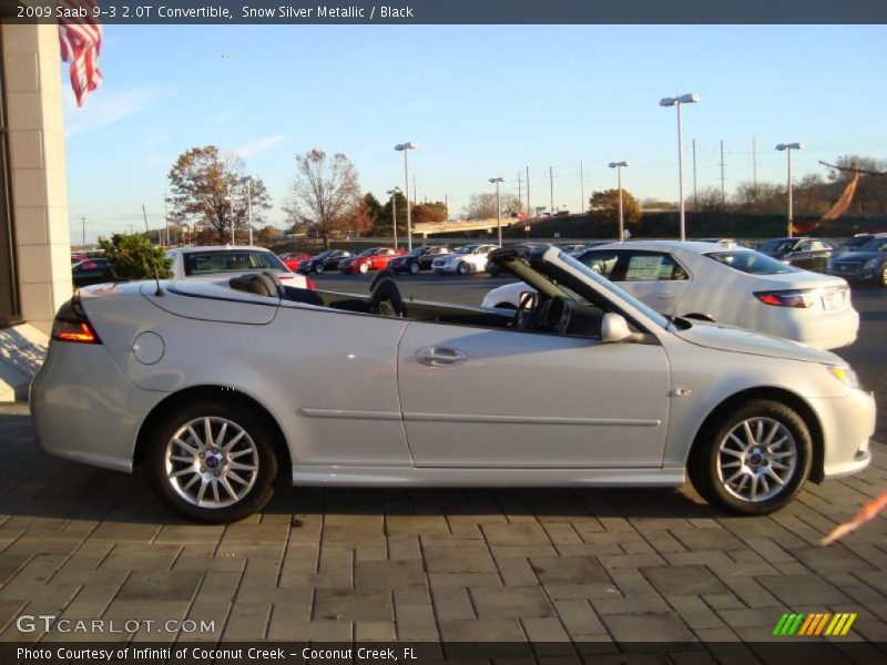 Snow Silver Metallic / Black 2009 Saab 9-3 2.0T Convertible