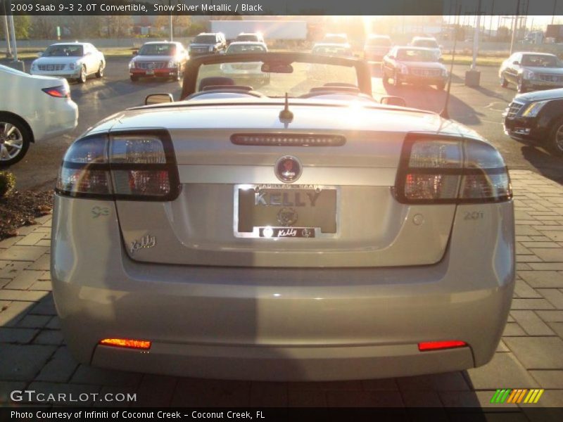 Snow Silver Metallic / Black 2009 Saab 9-3 2.0T Convertible