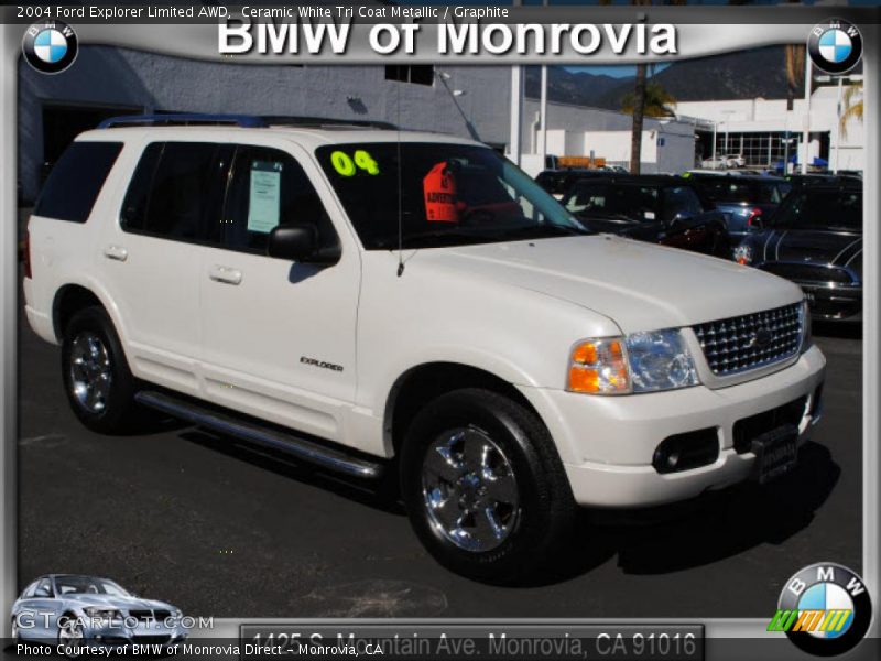 Ceramic White Tri Coat Metallic / Graphite 2004 Ford Explorer Limited AWD