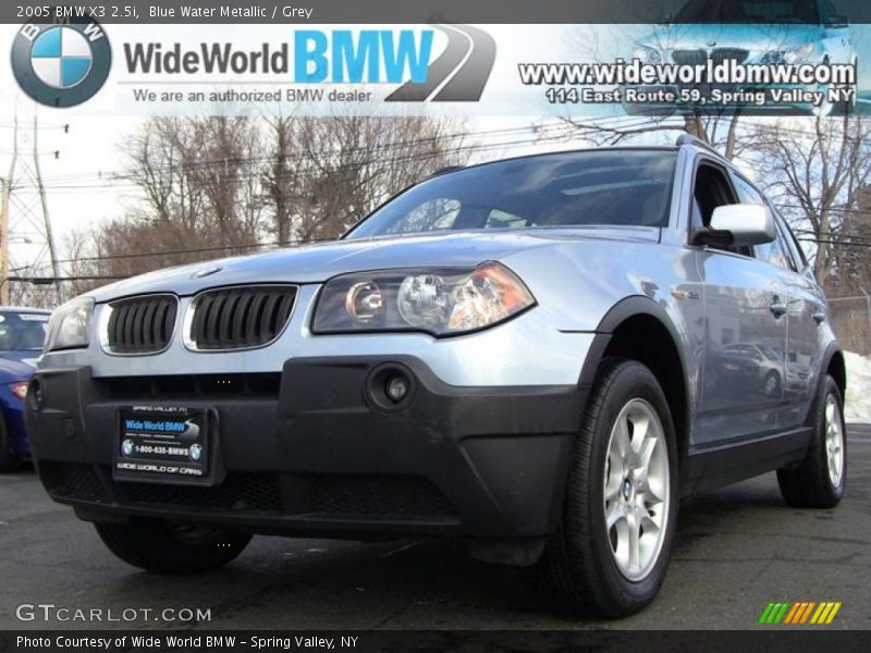 Blue Water Metallic / Grey 2005 BMW X3 2.5i