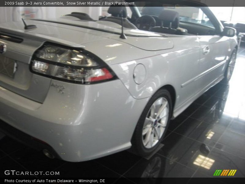 Snow Silver Metallic / Black/Parchment 2009 Saab 9-3 Aero Convertible