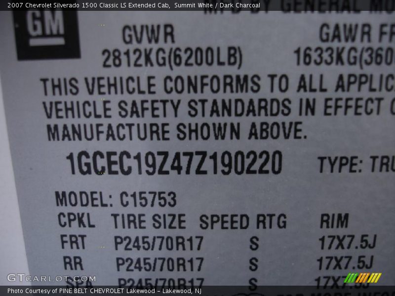 Summit White / Dark Charcoal 2007 Chevrolet Silverado 1500 Classic LS Extended Cab