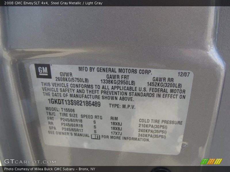 Steel Gray Metallic / Light Gray 2008 GMC Envoy SLT 4x4