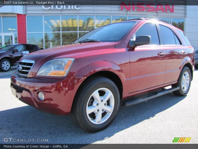 Radiant Red / Black 2007 Kia Sorento LX