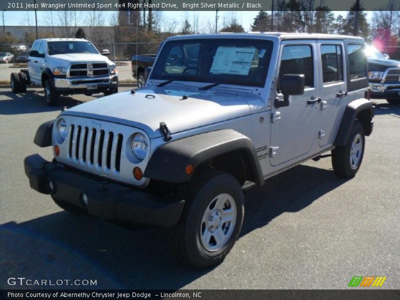 Bright Silver Metallic / Black 2011 Jeep Wrangler Unlimited Sport 4x4 Right Hand Drive