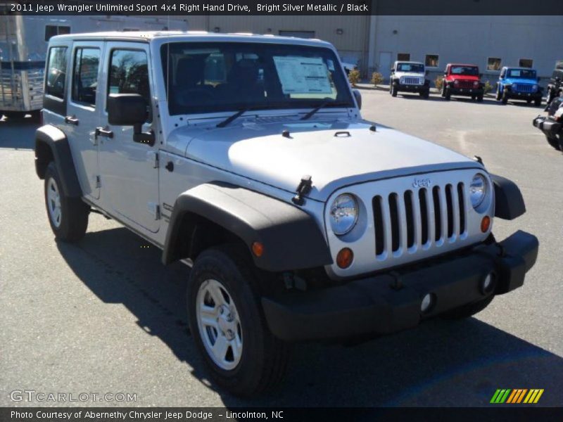 Bright Silver Metallic / Black 2011 Jeep Wrangler Unlimited Sport 4x4 Right Hand Drive