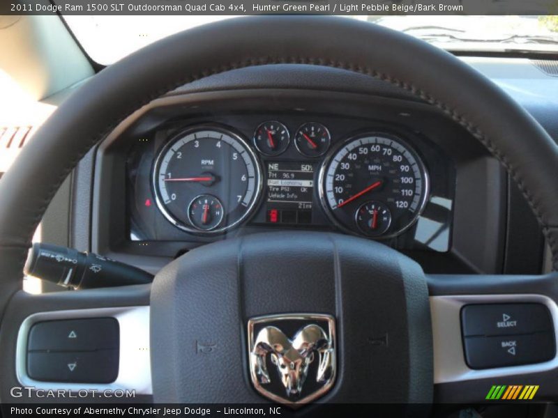 Hunter Green Pearl / Light Pebble Beige/Bark Brown 2011 Dodge Ram 1500 SLT Outdoorsman Quad Cab 4x4