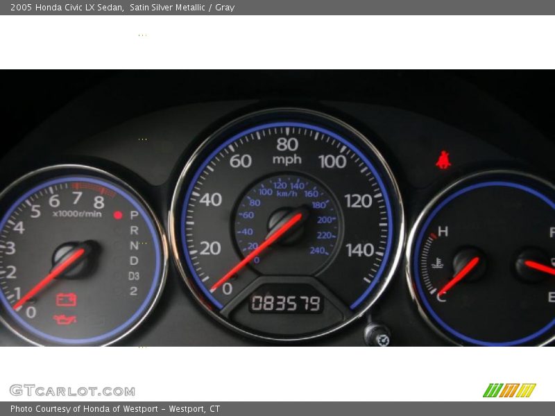 Satin Silver Metallic / Gray 2005 Honda Civic LX Sedan