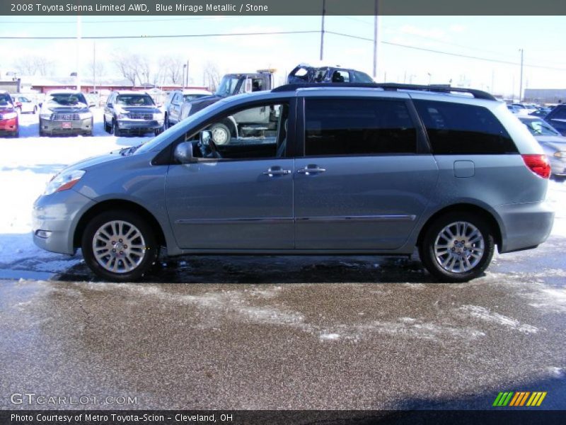 Blue Mirage Metallic / Stone 2008 Toyota Sienna Limited AWD