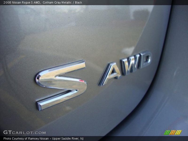 Gotham Gray Metallic / Black 2008 Nissan Rogue S AWD