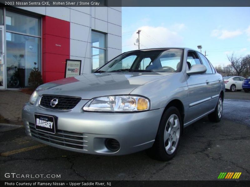 Molten Silver / Stone Gray 2003 Nissan Sentra GXE