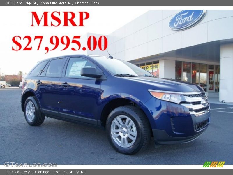 Kona Blue Metallic / Charcoal Black 2011 Ford Edge SE