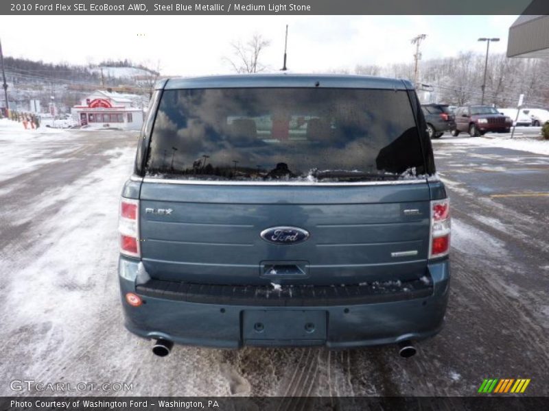Steel Blue Metallic / Medium Light Stone 2010 Ford Flex SEL EcoBoost AWD