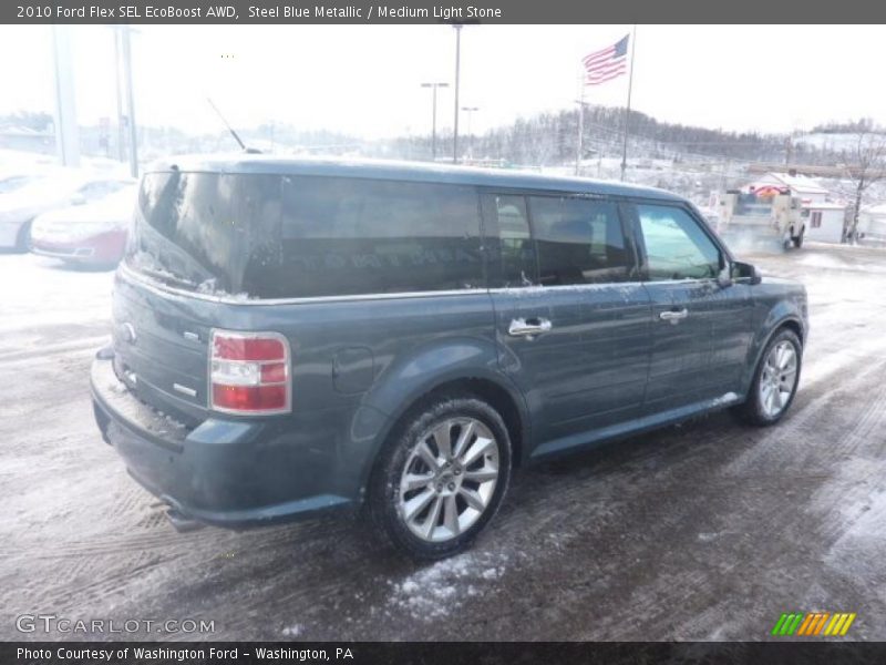 Steel Blue Metallic / Medium Light Stone 2010 Ford Flex SEL EcoBoost AWD