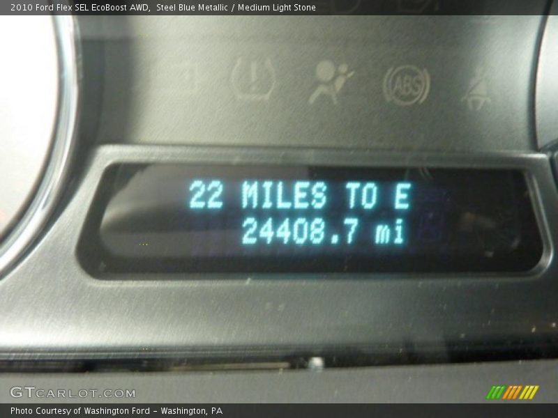 Steel Blue Metallic / Medium Light Stone 2010 Ford Flex SEL EcoBoost AWD