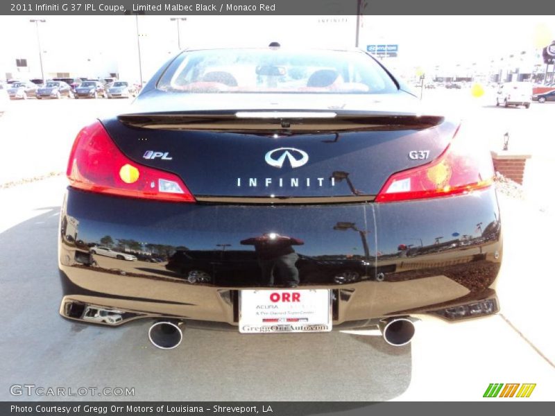 Limited Malbec Black / Monaco Red 2011 Infiniti G 37 IPL Coupe