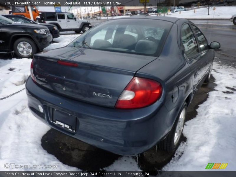 Steel Blue Pearl / Dark Slate Gray 2001 Plymouth Neon Highline LX
