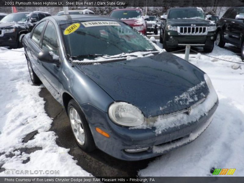 Steel Blue Pearl / Dark Slate Gray 2001 Plymouth Neon Highline LX