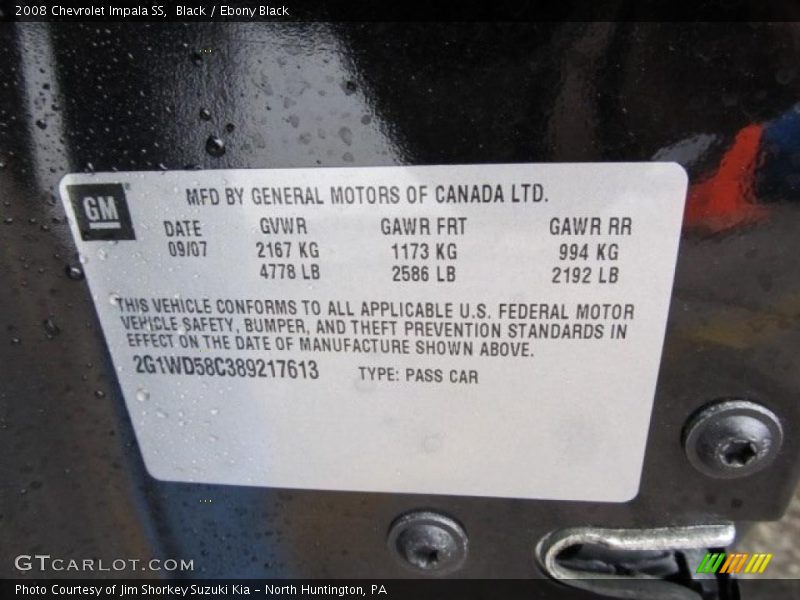 Black / Ebony Black 2008 Chevrolet Impala SS