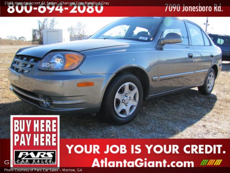 Charcoal Gray Metallic / Gray 2003 Hyundai Accent GL Sedan