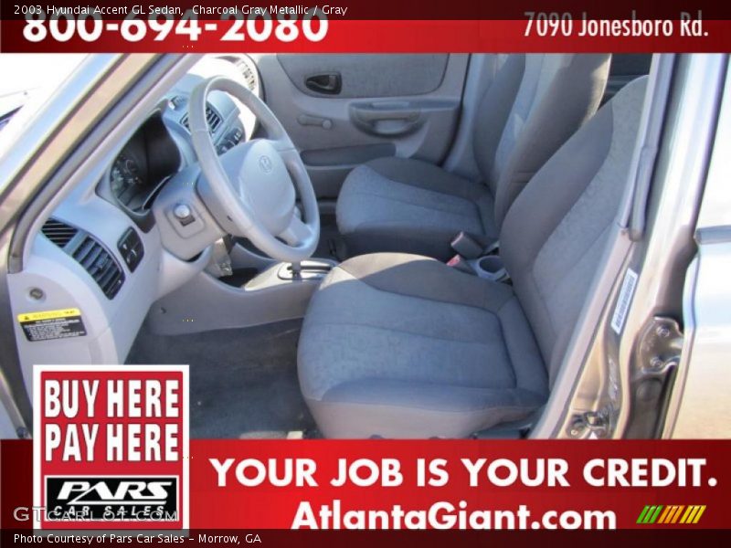 Charcoal Gray Metallic / Gray 2003 Hyundai Accent GL Sedan