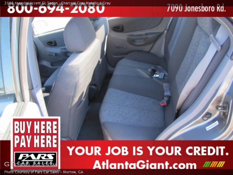 Charcoal Gray Metallic / Gray 2003 Hyundai Accent GL Sedan