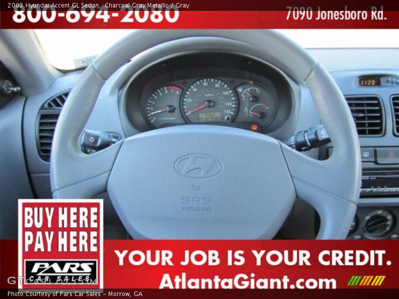 Charcoal Gray Metallic / Gray 2003 Hyundai Accent GL Sedan
